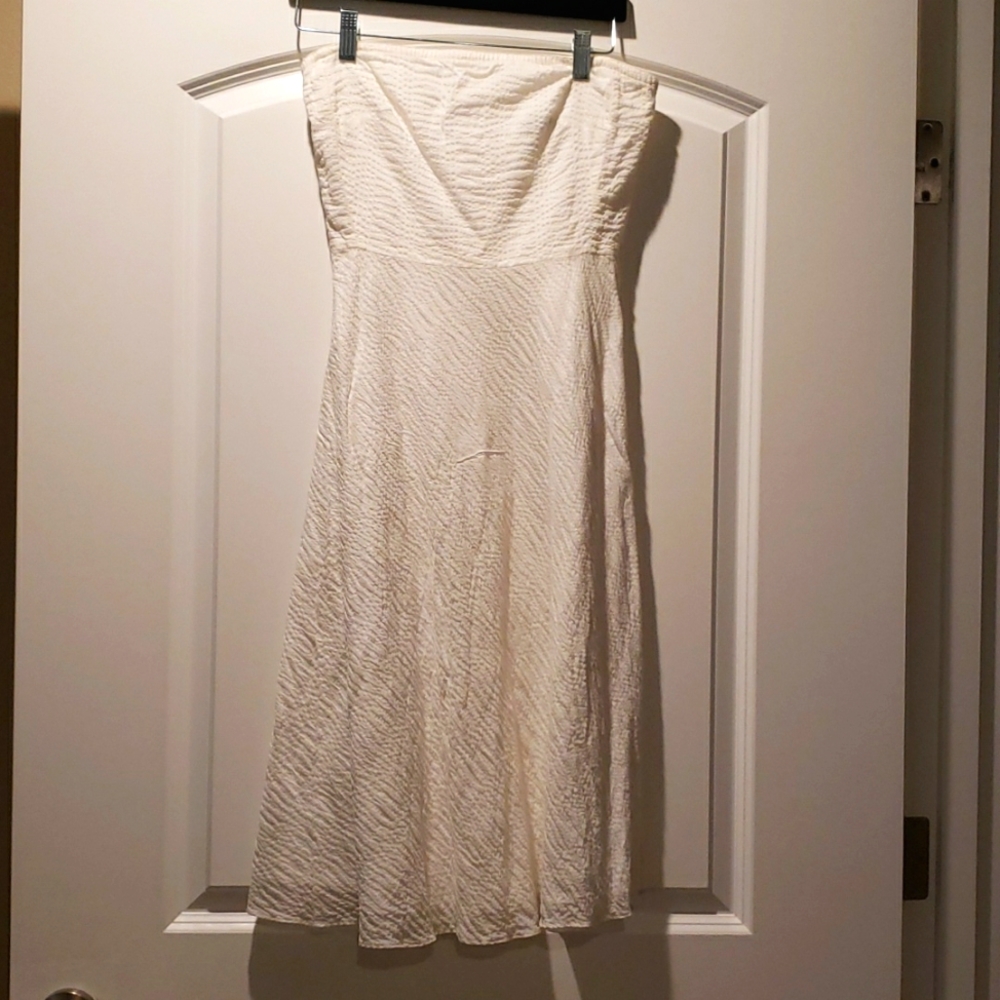 Jcrew strapless white dress!